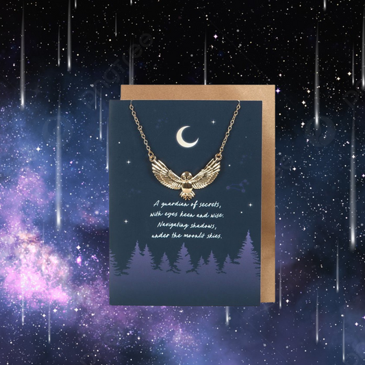 Night Owl Necklace Greeting Card