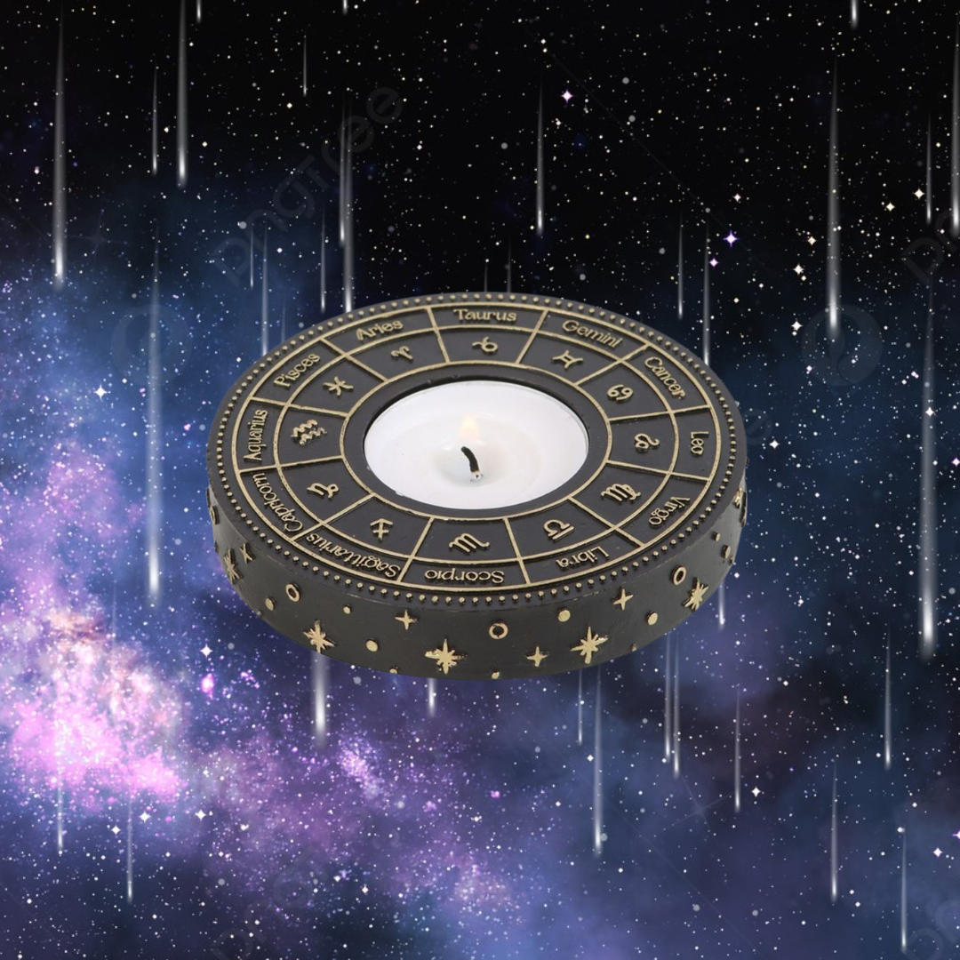 Astrology Wheel Tealight Candle Holder