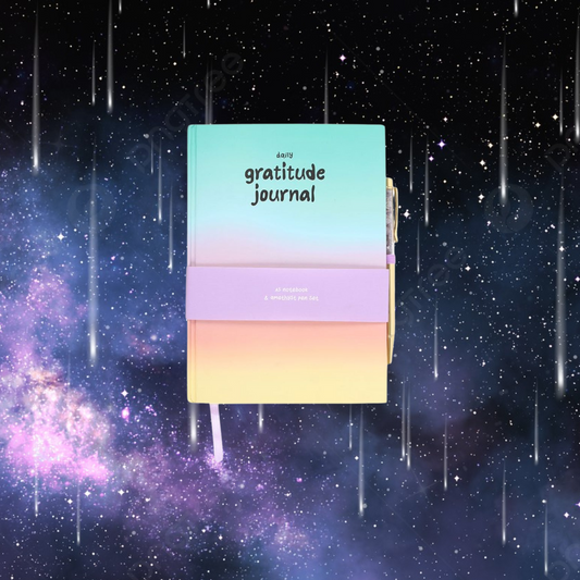 Multicoloured Gratitude Journal with Amethyst Pen