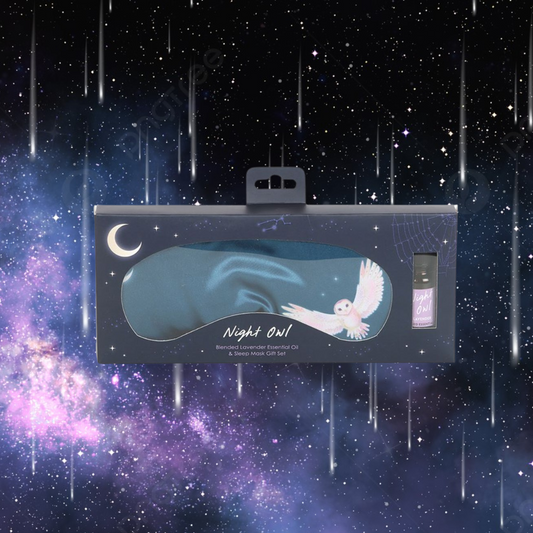 Night Owl Sleep Mask and Essential Oil Gift Set