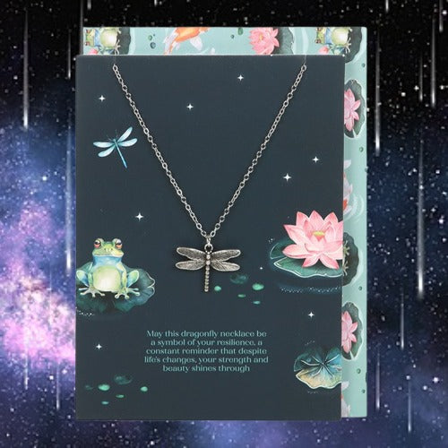 Dragonfly Necklace on Greeting Card