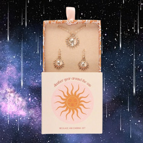 Sun Earring and Necklace Set