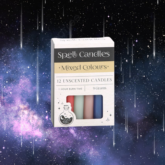 Pack of 12 Mixed Colour Spell Candles