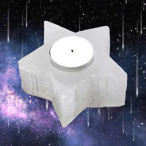 Selenite Star Tealight Holder