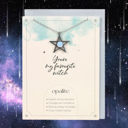 Opalite Star Necklace Card