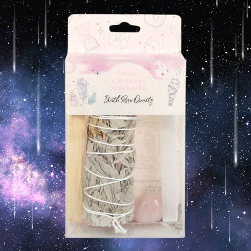 Smudge Kit with Rose Quartz Crystal