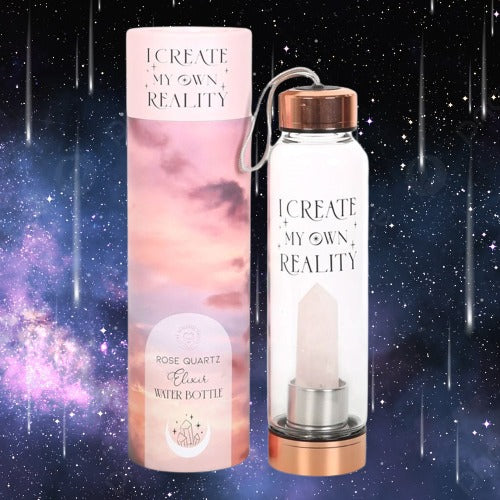 Rose Quartz Create My Own Reality Glass Water Bottle