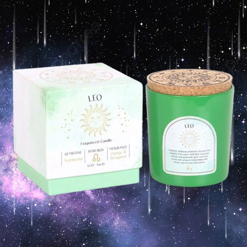 Leo Orange & Bergamot Gemstone Zodiac Candle