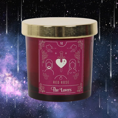 Passionate Flames: Red Rose Tarot Candle