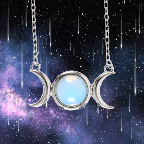 Opalite Triple Moon Necklace Card