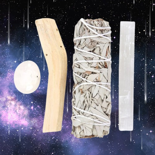 Smudge Kit with Clear Quartz Crystal