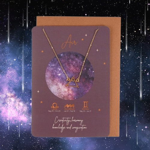 Elevate Your Style with Air Element Zodiac Necklace Card