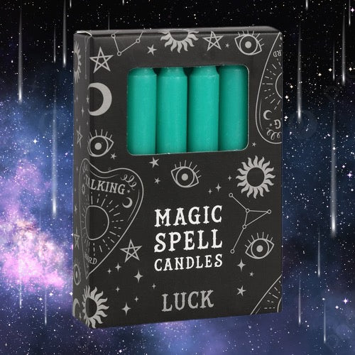 Invite Good Fortune: 12 Green Spell Candles
