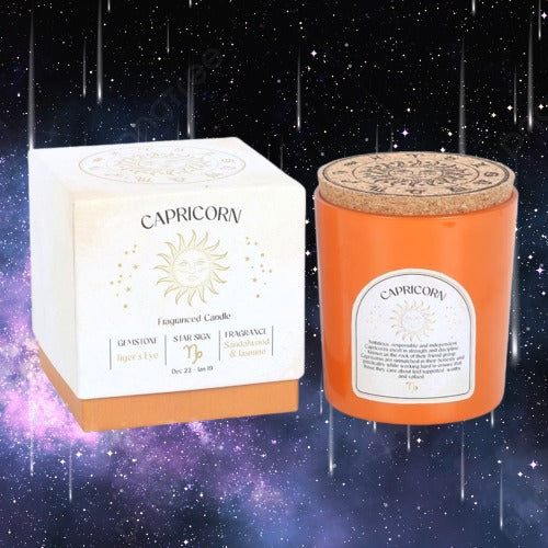 Capricorn Sandalwood & Jasmine Gemstone Zodiac Candle