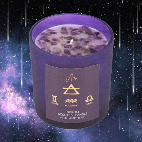 Amethyst-Infused Air Sign Essence: Neroli Candle
