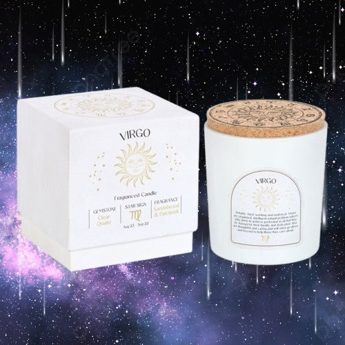 Virgo Sandalwood & Patchouli Gemstone Zodiac Candle