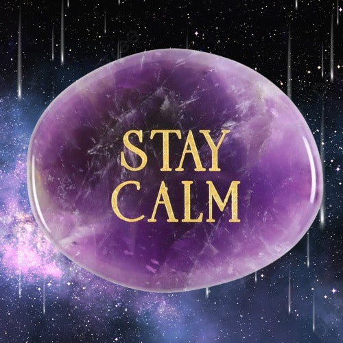 Stay Calm Amethyst Crystal Palm Stone