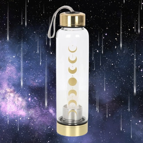 Crystal-Charged Hydration Quartz Moon Bottle