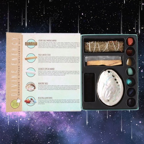 Divine Energy Smudge and Stone Wellness Kit