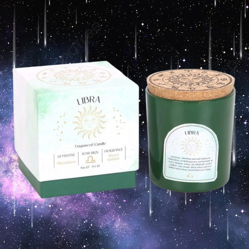 Libra Sweet Jasmine Gemstone Zodiac Candle