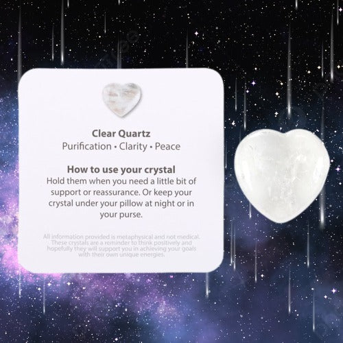 You Rock Clear Quartz Crystal Heart in a Bag