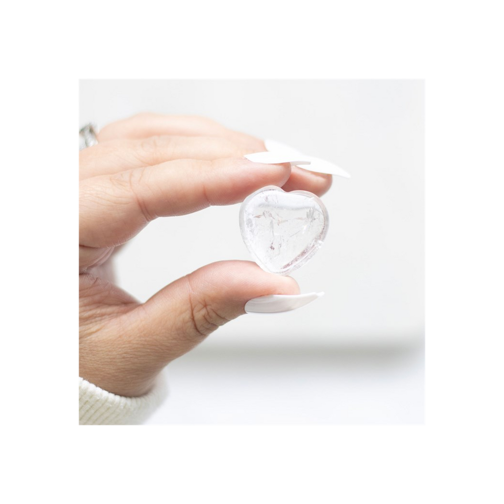 You Rock Clear Quartz Crystal Heart in a Bag